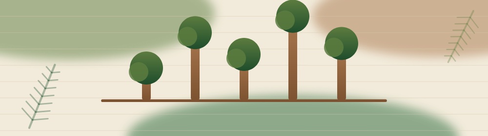 Bandeau Gratte-ciel : le motif du jeu en bois et verts sur papier crème.